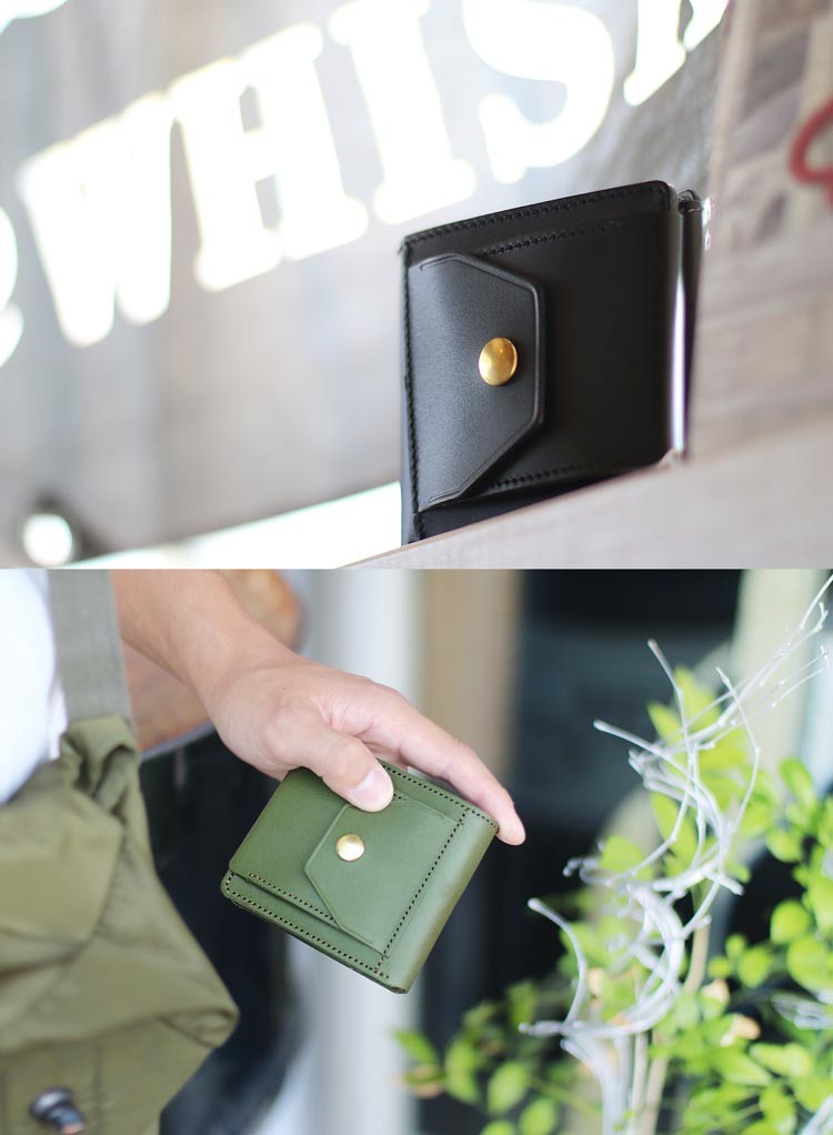 Jamale 日本製 ヌメ革 牛革 ミニ 折り財布 レディース (No