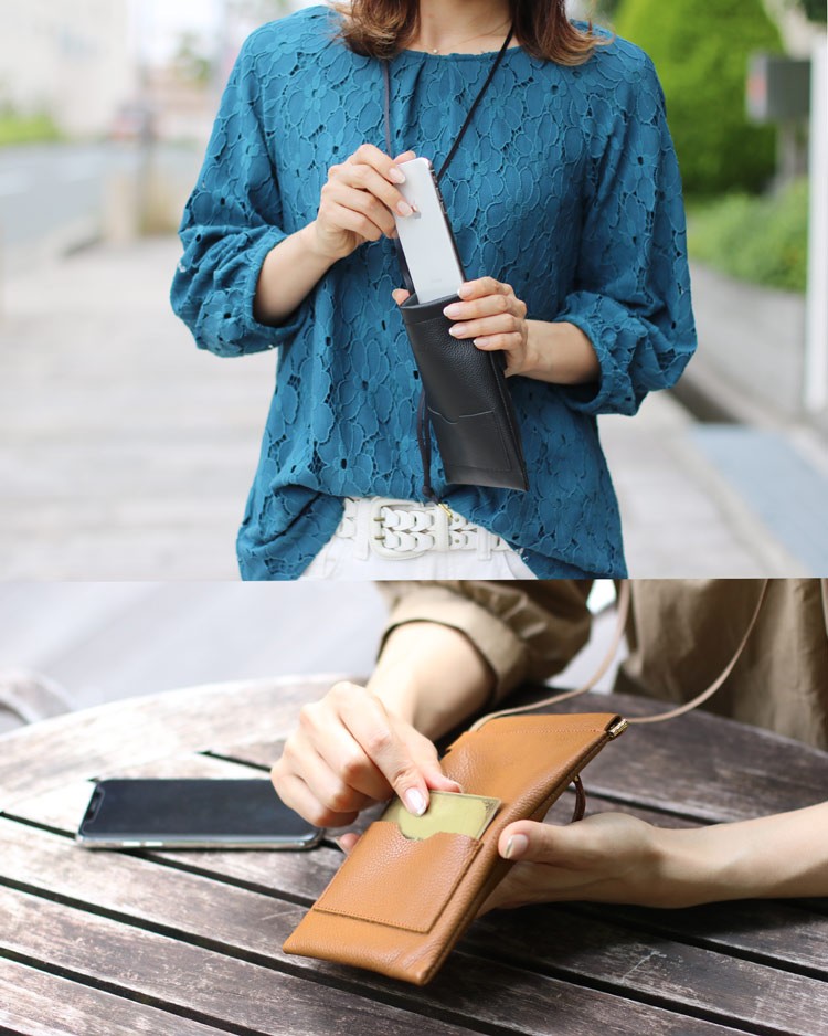 Jamale マルチポーチ シュリンク Jamale 日本製 ミニ マルチポーチ シュリンク 加工 レザー