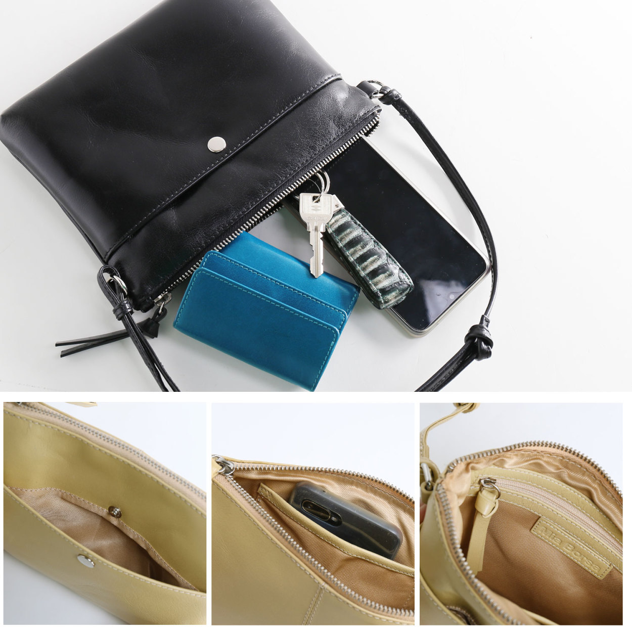 サコッシュ レディース ミニバッグ レザー ショルダーバッグ 斜めがけ牛革 バッグ 本革  Mia Borsa ブランド 全5色(07000366r)［ネコポスで送料無料］ | Mia Borsa | 10