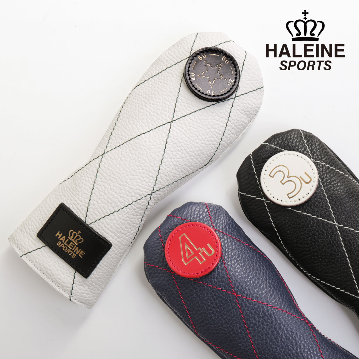 HALEINE SPORTS ゴルフ レザー ヘッドカバー ユーティリティ用