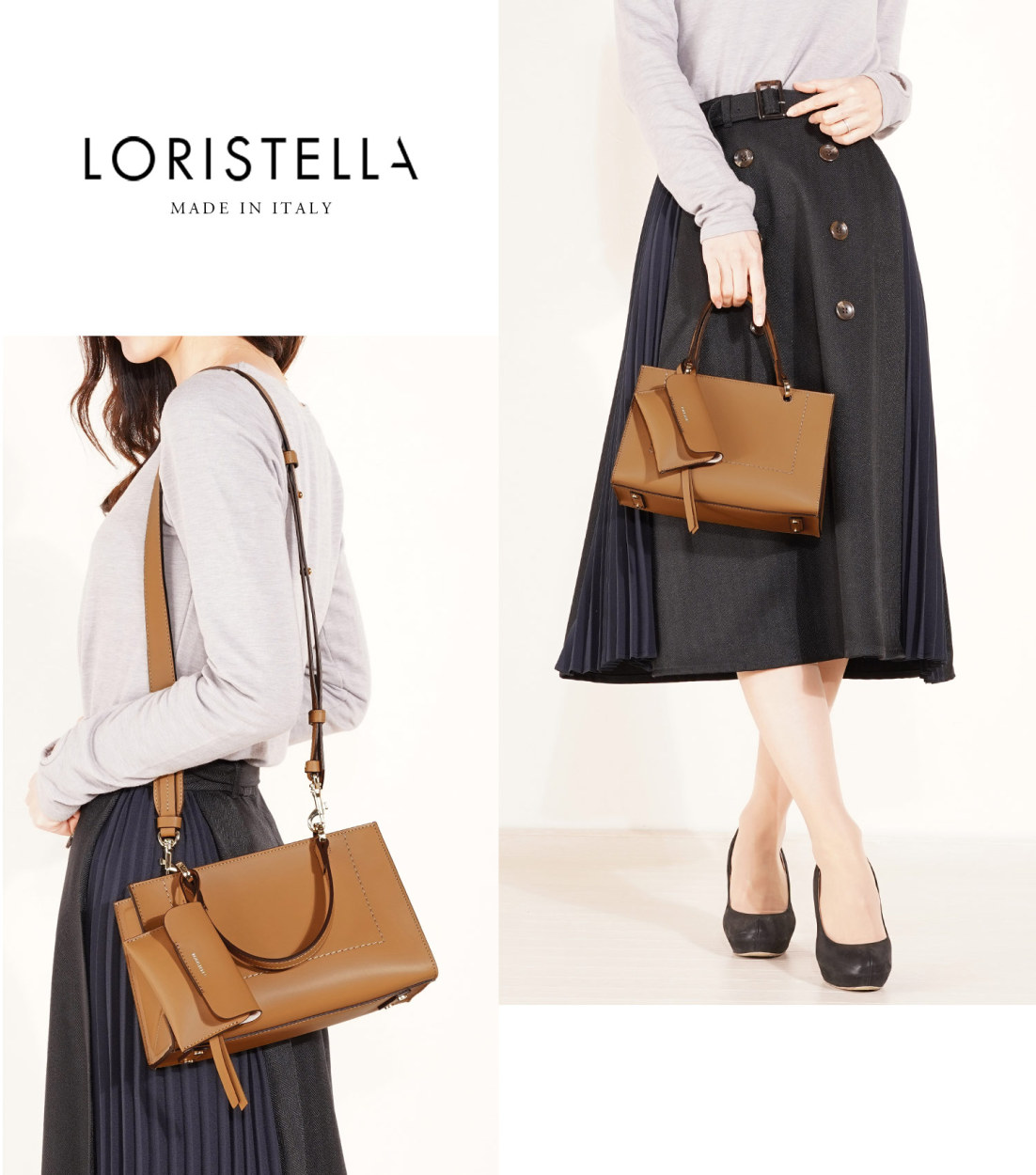 LORISTELLA ハンドバッグ レディース 軽量 ブランド イタリア 2way バッグ ショルダーバッグ (07000426r) ［名入れ 可能］