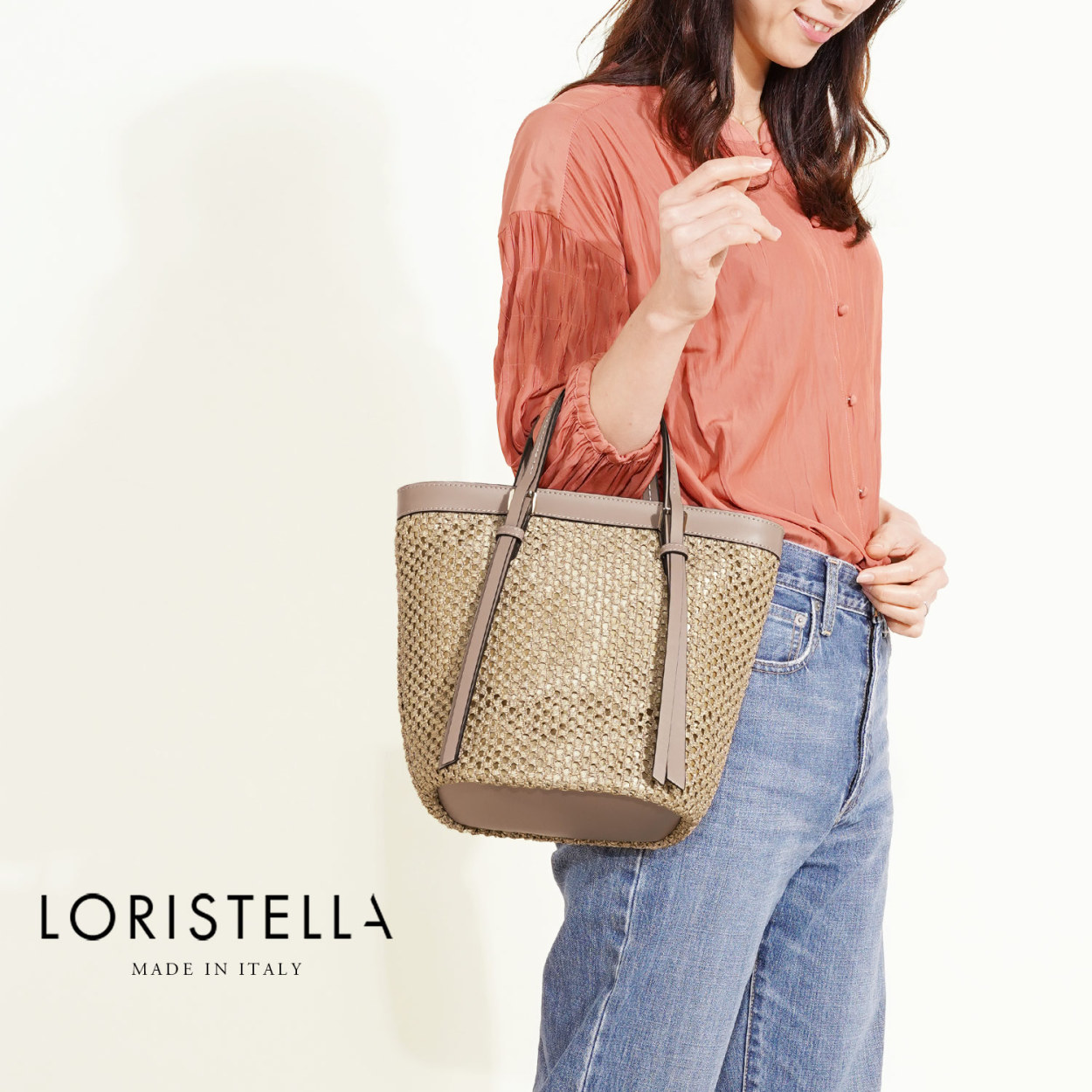 LORISTELLA（ロリステッラ） トートバッグ レディース ストロー レザー