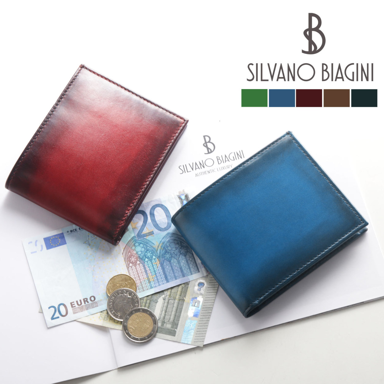 本革 折り財布 イタリア製 グラデーション レザー 牛革 二つ折り 財布 レディース SILVANO BIAGINI［名入れ 可能］(07000464r) :07000464r:sankyo shokai 三京商会