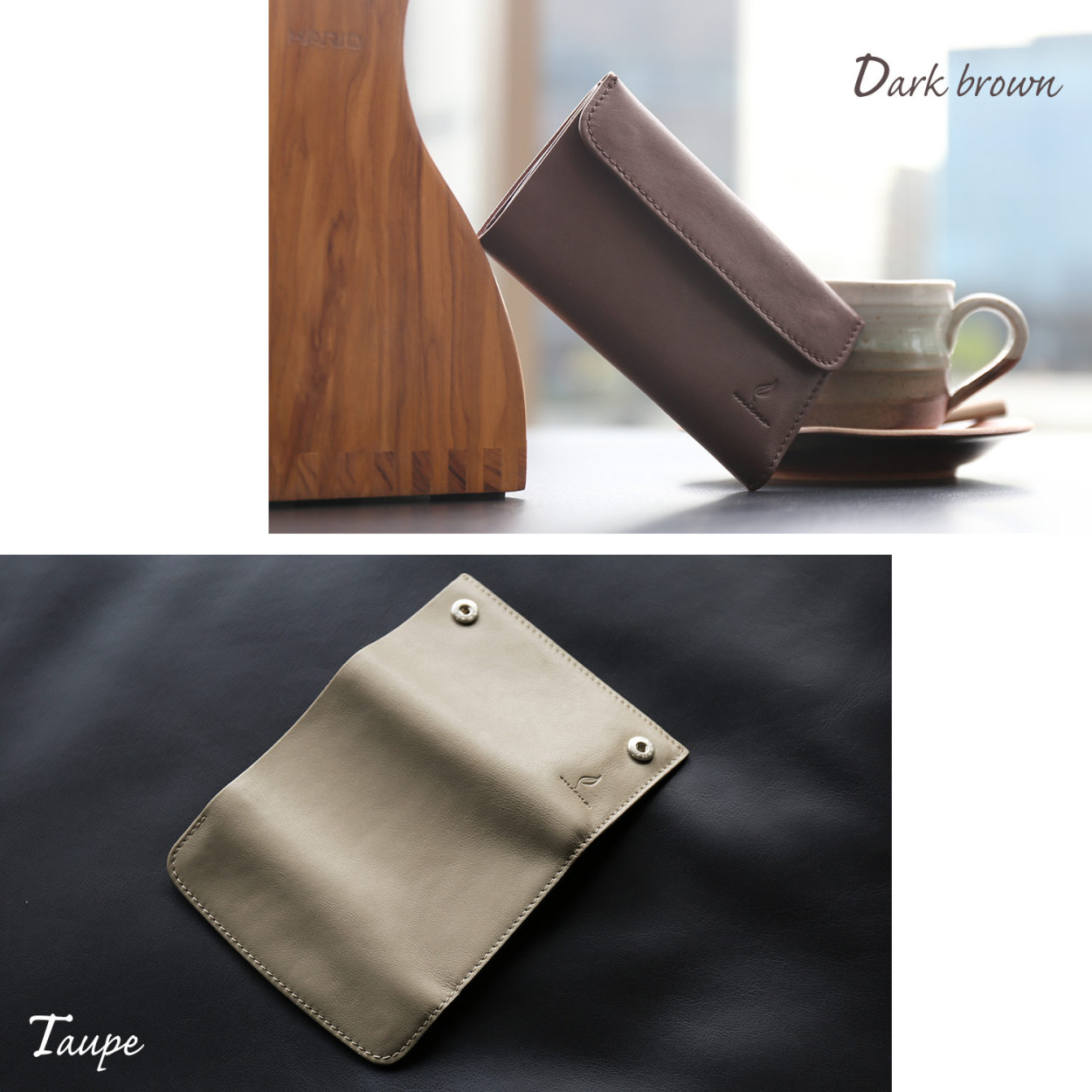 mieno（ミエノ） ミニ財布 二つ 折り財布 本革 牛革 レディース 薄型