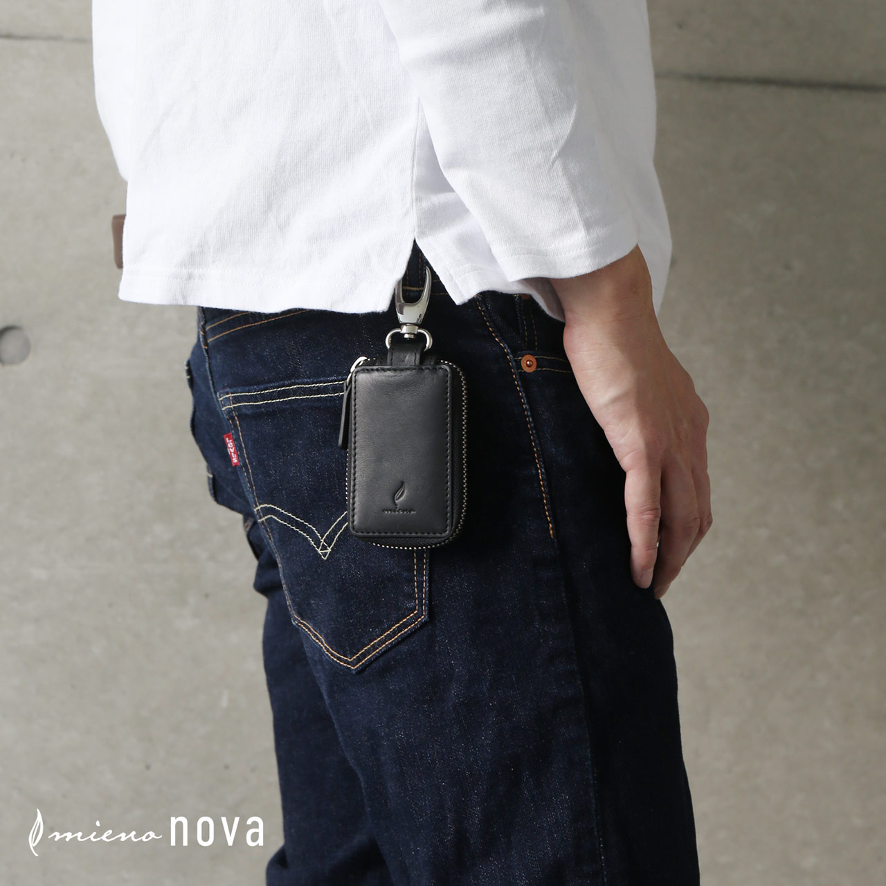 mieno（ミエノ） スマートキーケース 本革 名入れ レザー メンズ 牛革