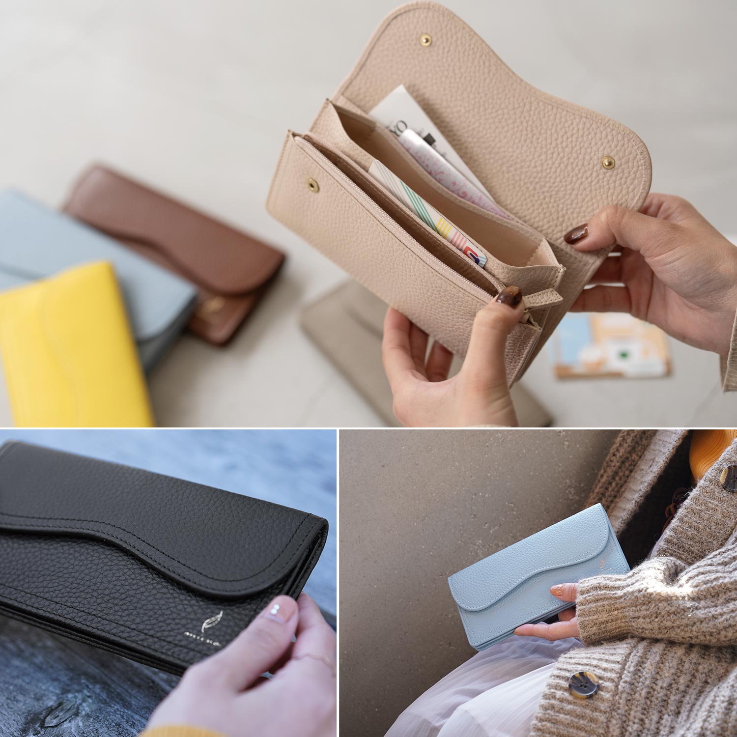 mieno（ミエノ） 長財布 薄い レディース 本革 ブランド コンパクト