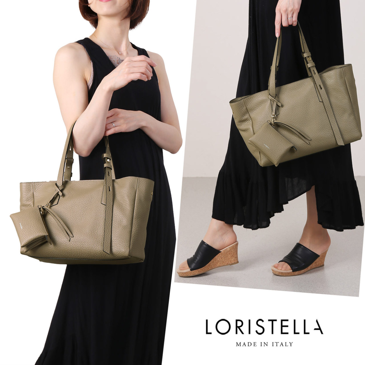 トートバッグ レディース ブランド LORISTELLA イタリア 本革 レザーバッグ 肩かけ 牛革 ロリステッラ プレゼント (07000509r)｜j-white｜17