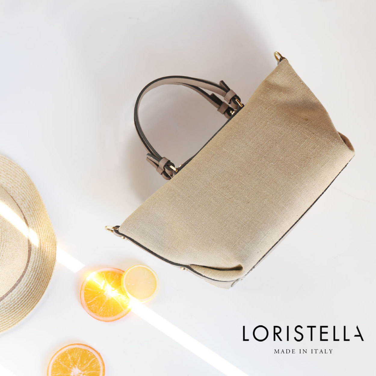 LORISTELLA ブランド バッグ レディース イタリア リネン 本革