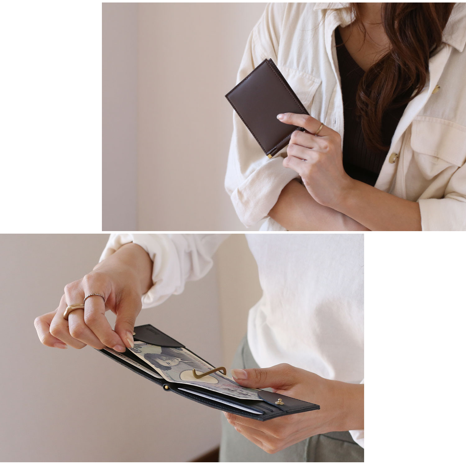 Jamale（ジャマレ） マネークリップ レディース 財布 レザー カード