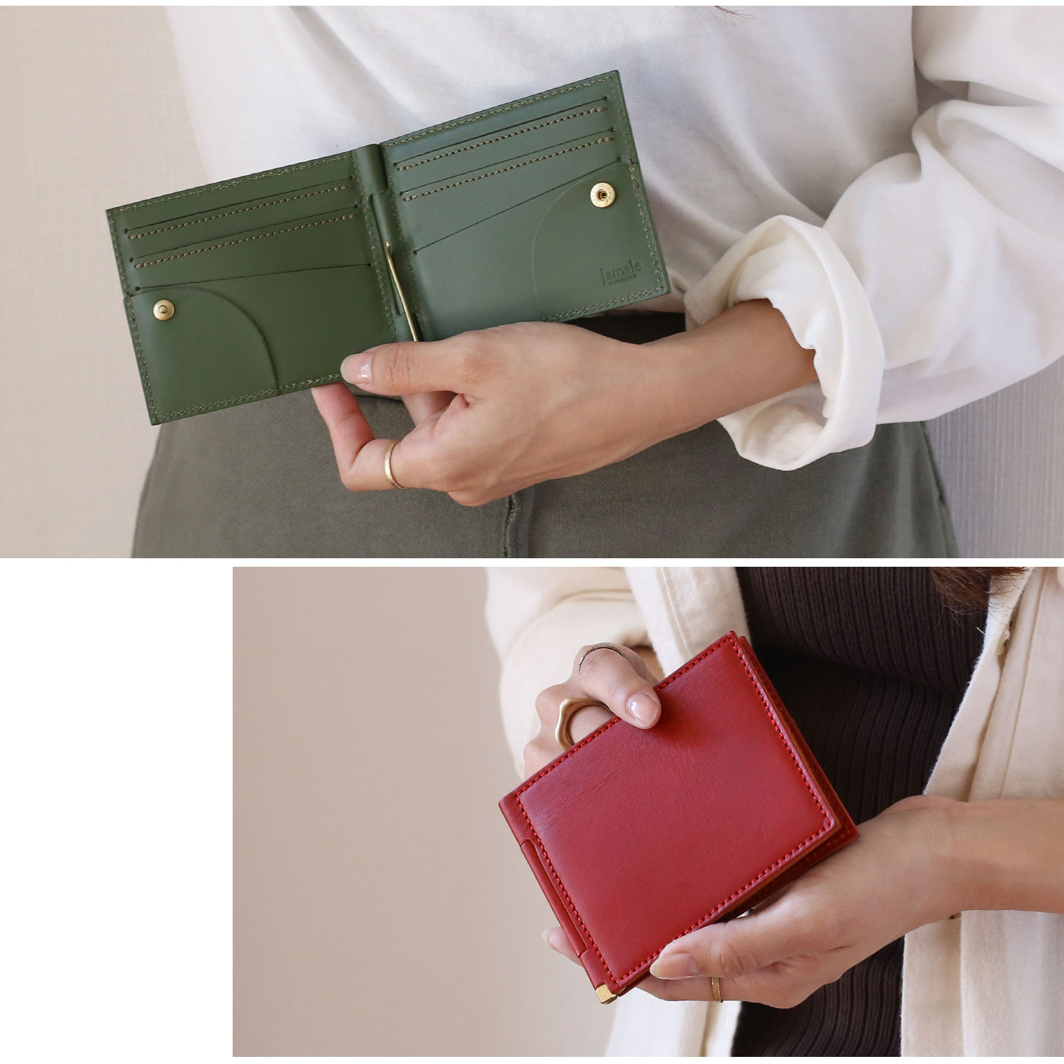 Jamale（ジャマレ） マネークリップ レディース 財布 レザー カード