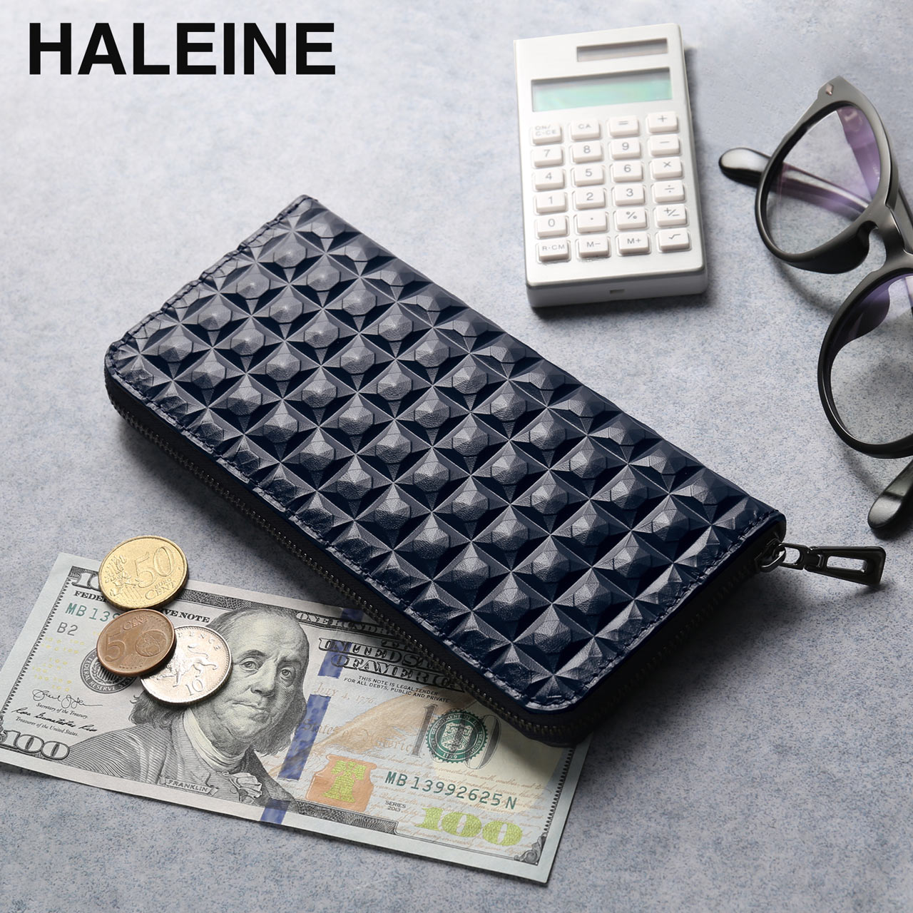 HALEINE 3Dデザイン 本革 ラウンド 長財布 レディース ラウンドファスナー コンパクト長財布 牛革 (07000578r) 金運｜j-white｜04