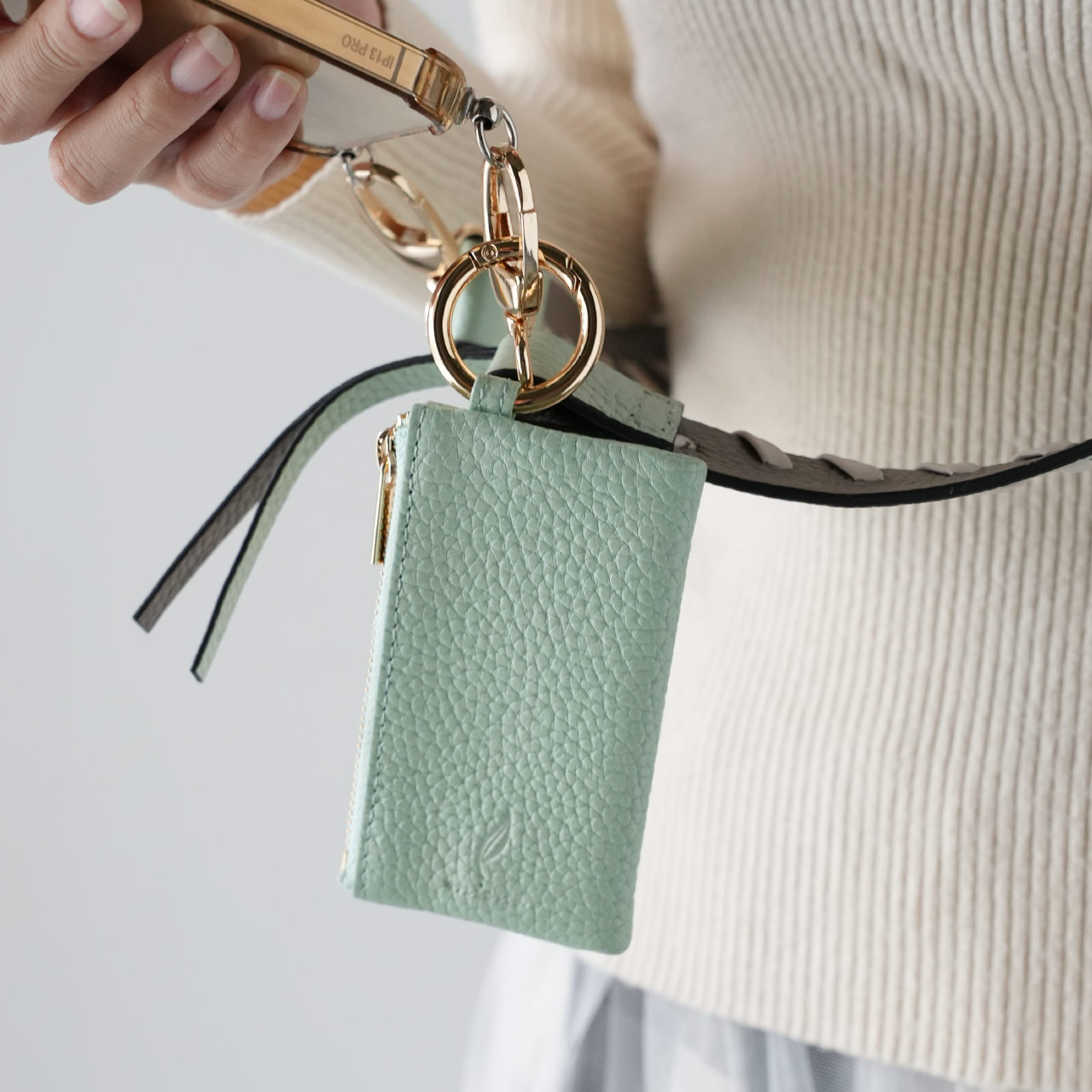 mieno キーケース 薄型 レディース カード スリム コンパクト