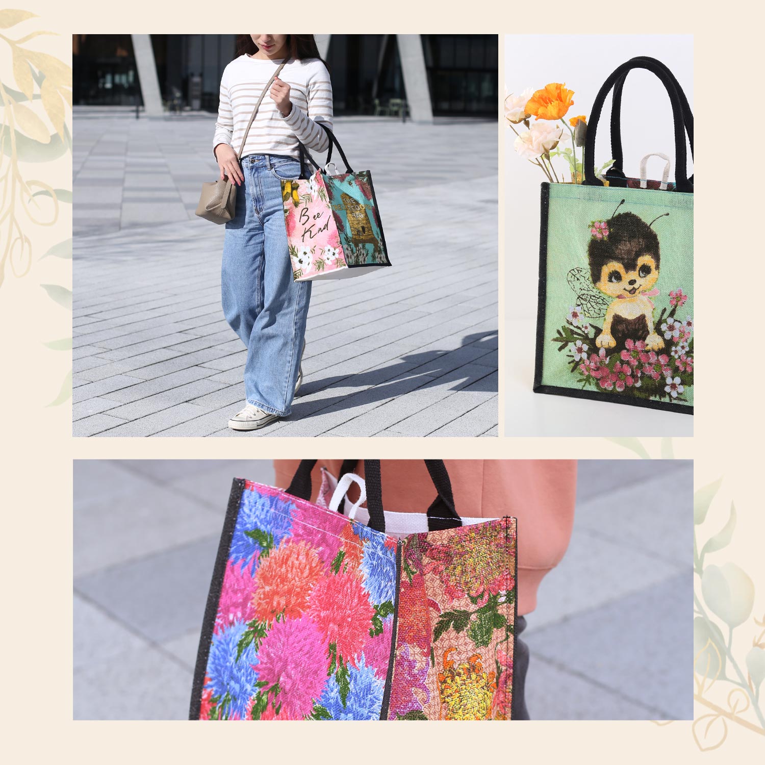 ジュートバッグ おしゃれ エコバッグ トートバッグ