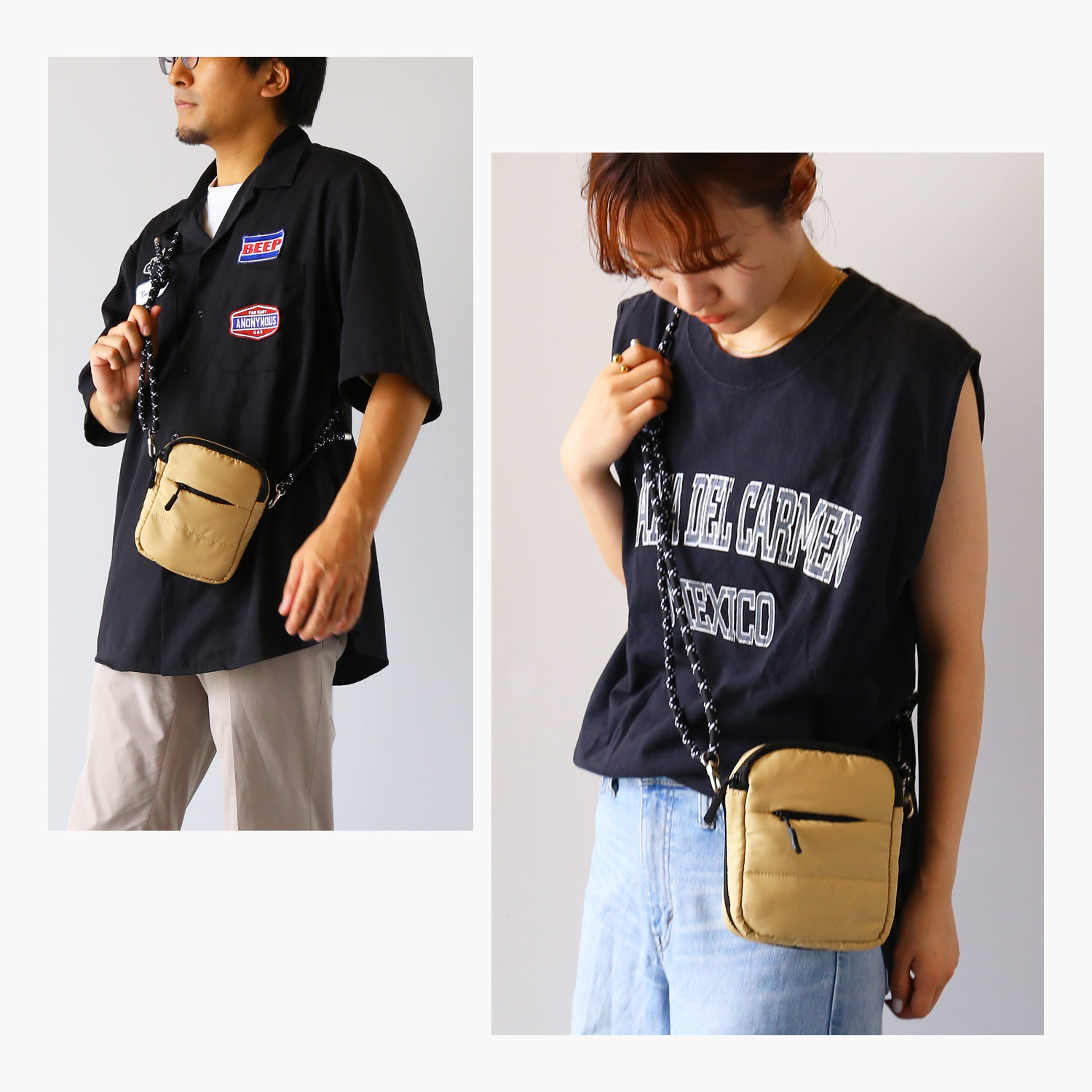 sankyo shokai（三京商会） 中綿ショルダーバッグ 選べるストラップ