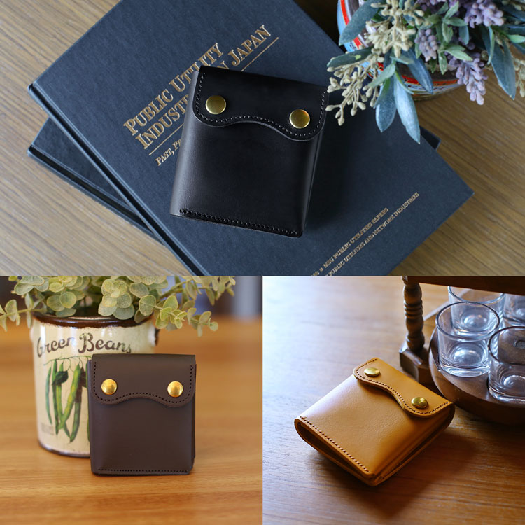 Jamale（ジャマレ） メンズ 財布 コンパクト 本革 黒 ［名入れ 可能