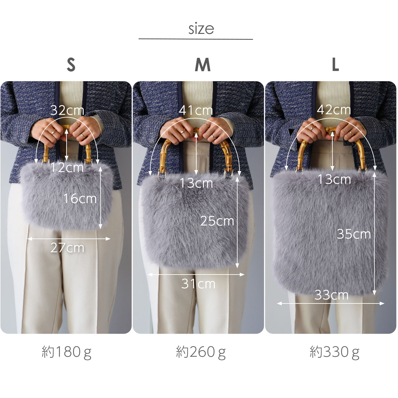 【美品】ダークグレーファーハンドバッグ sankyo shokai [10%オフクーポン発行中]ファーバッグ レディース