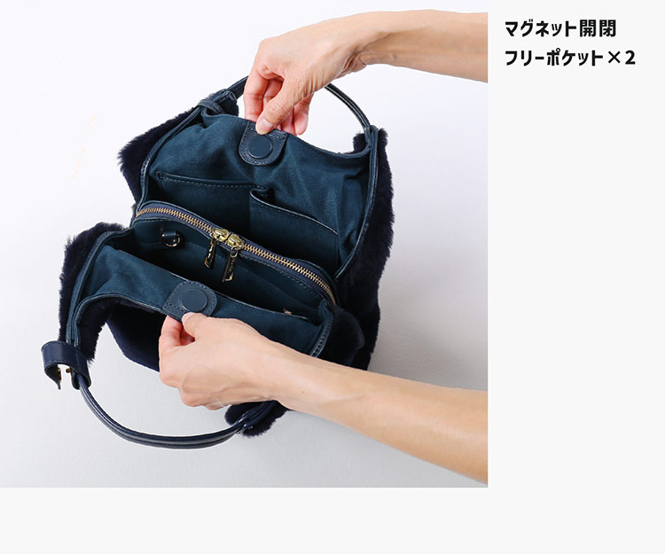 極美品✨イアクッチ ハンドバッグ　ファーハンドル 2WAY 本革 レザー 極美品✨イアクッチ ハンドバッグ ファーハンドル 2WAY 本革 レザー 極