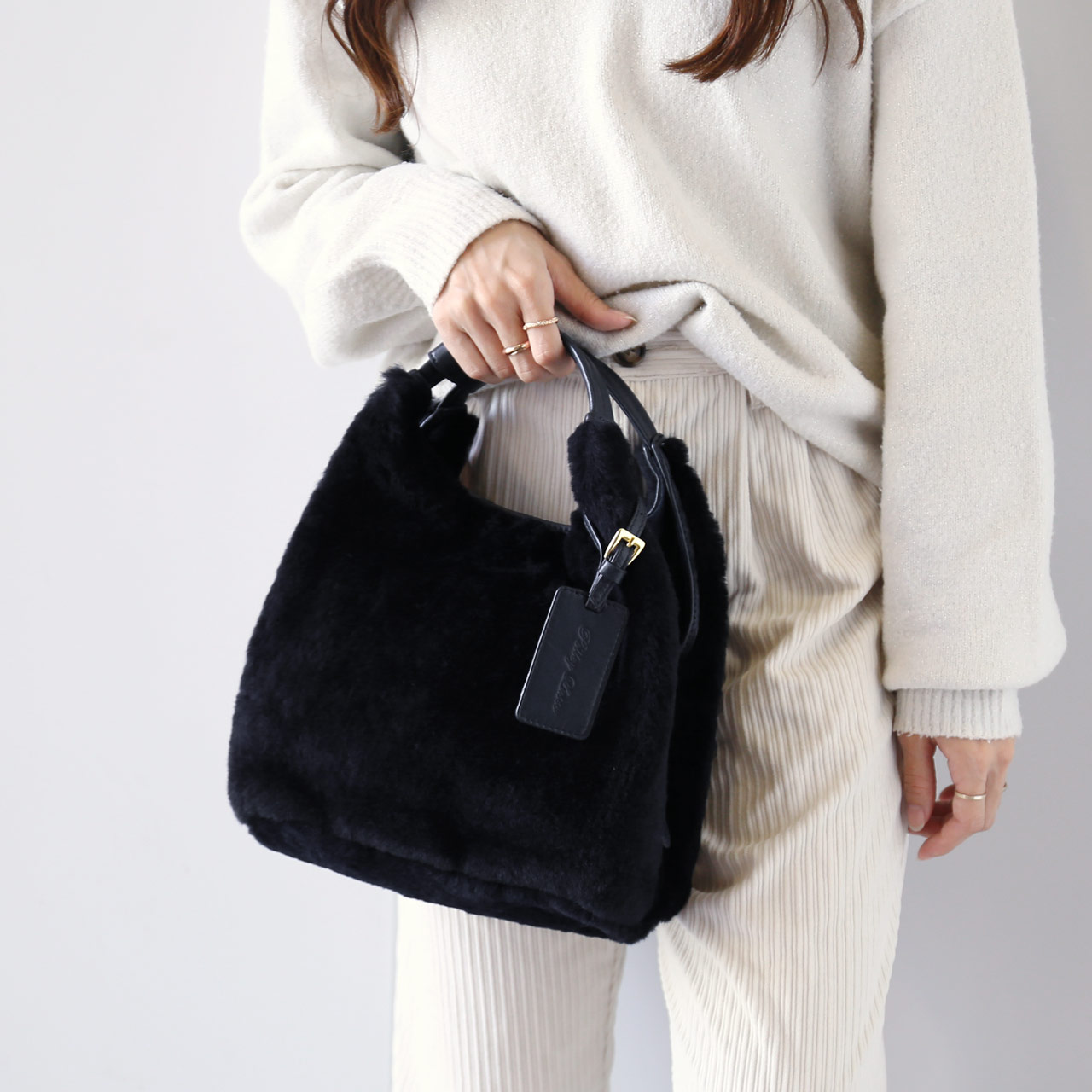 sankyo shokai（三京商会） ムートン ファー バッグ 2WAY ハンドバッグ