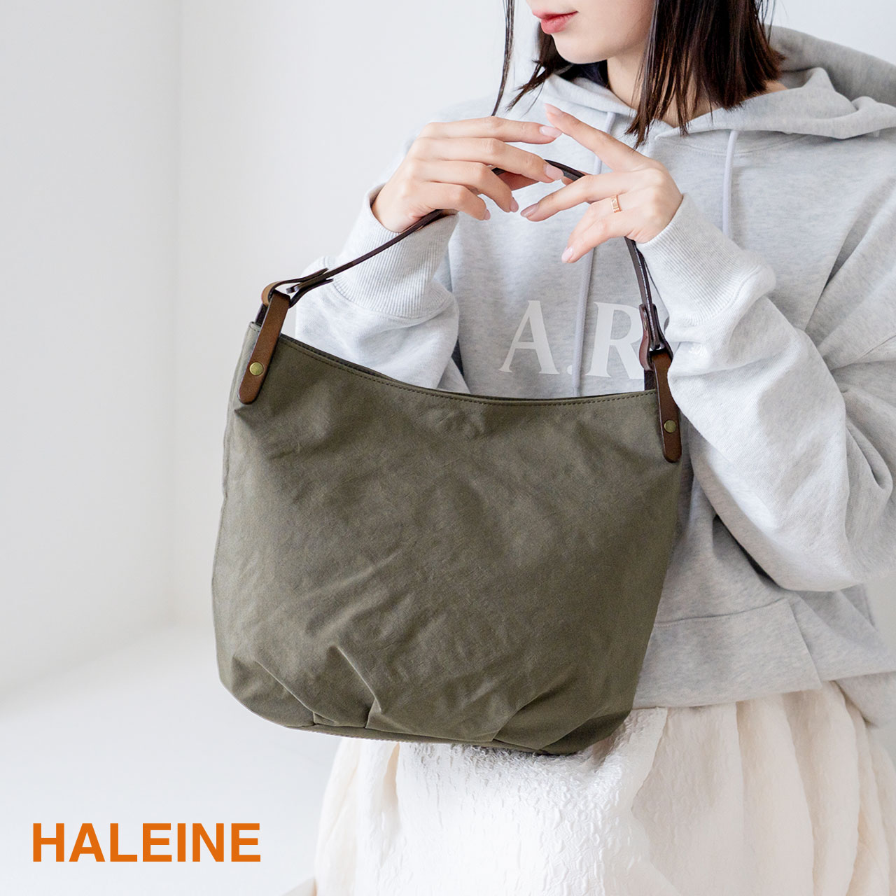 HALEINE（アレンヌ） ［10%OFFクーポン］HALEINE ナイロンザック ヌメ 