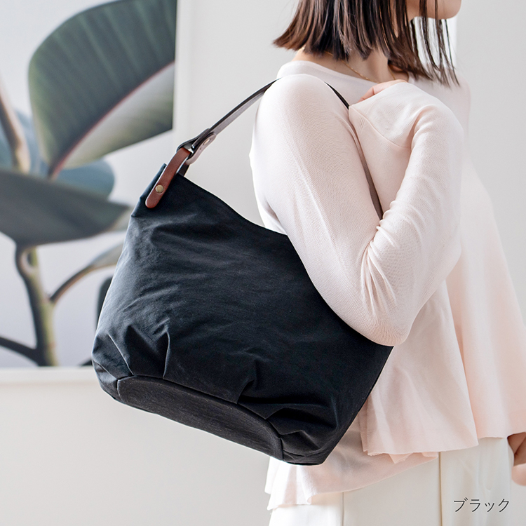 HALEINE（アレンヌ） ナイロンザック ヌメ革 ハンドバッグ 日本製 生地