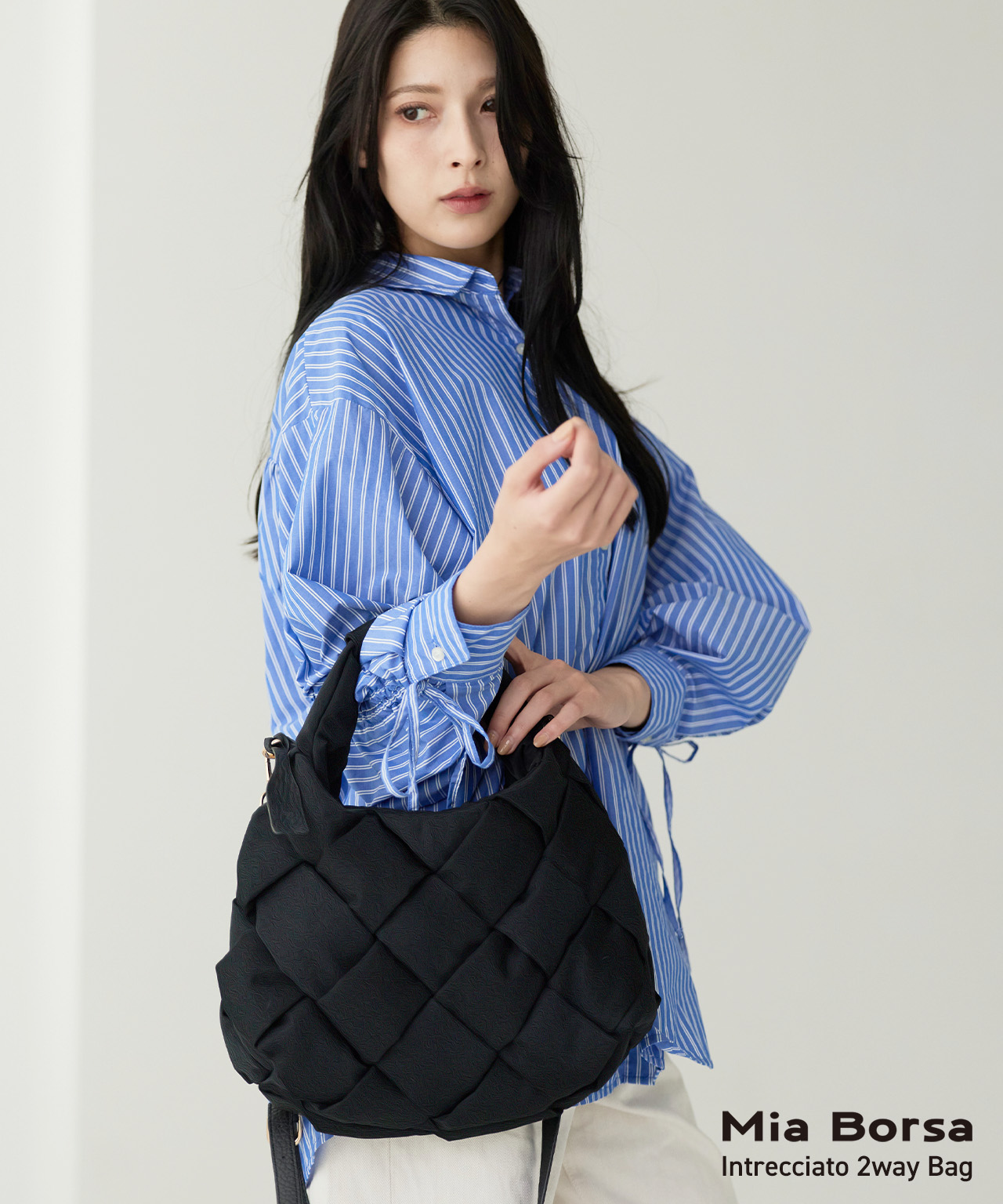 2wayバッグ レディース 軽量 ナイロン ハンドバッグ ショルダー 黒