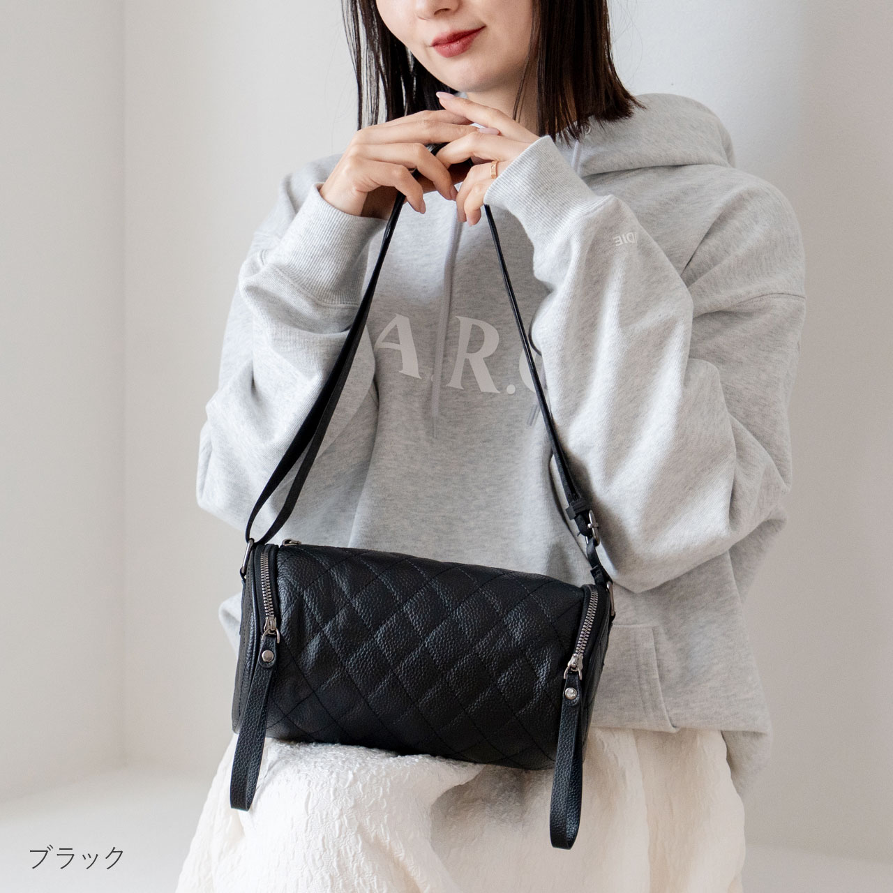 本革 ロール ショルダー バッグ 牛革 ドラムバッグ キルティング sankyo shokai ショルダーバッグ レディース 本革 ロール バッグ