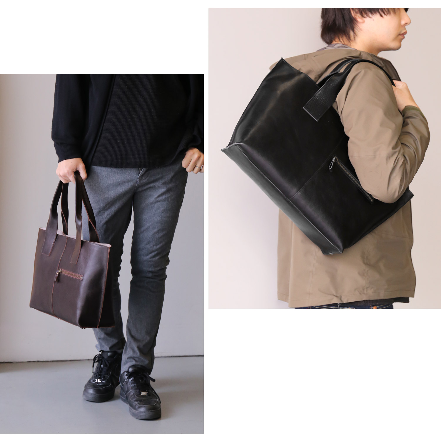 Jamale（ジャマレ） 本革 トートバッグ メンズ A4 PC 大きめ 通勤 通学