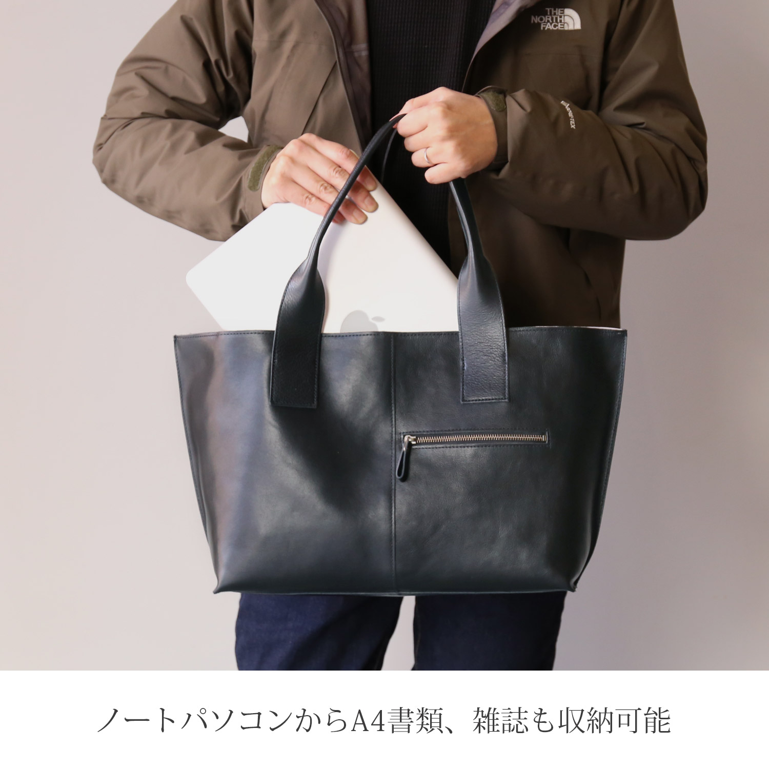 Jamale（ジャマレ） 本革 トートバッグ メンズ A4 PC 大きめ 通勤 通学