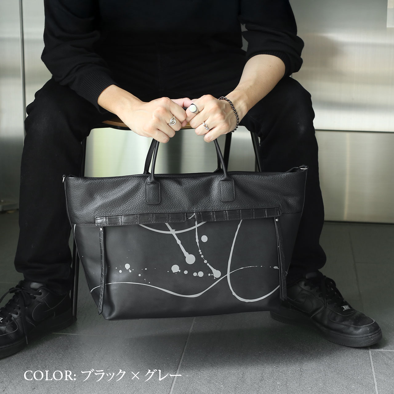 HALEINE（アレンヌ） トートバッグ カーフスキン ペイント デザイン 