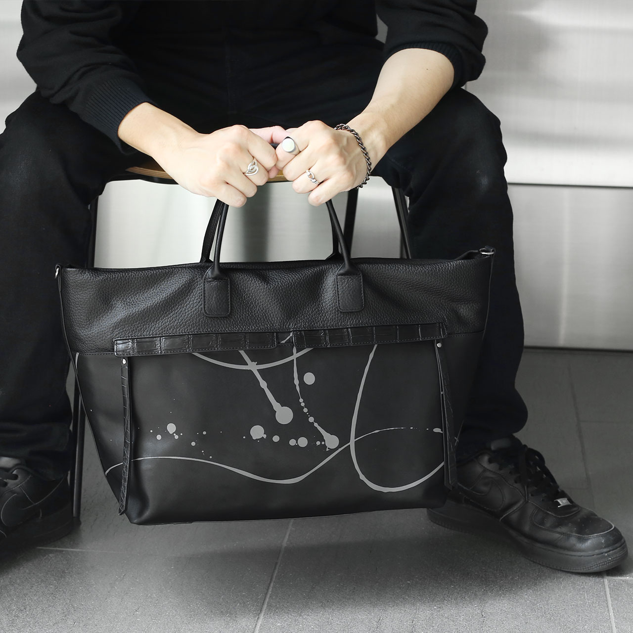 HALEINE（アレンヌ） トートバッグ カーフスキン ペイント デザイン