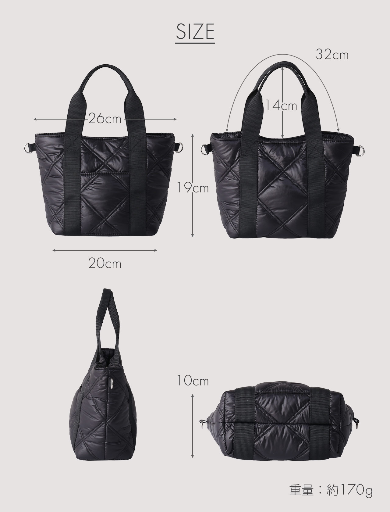 mieno（ミエノ） ＜爆買＞ナイロン トートバッグ ミニトート ミニ