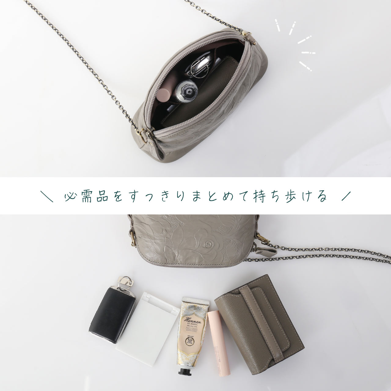 新品未使用　レディース　ショルダーバッグ　牛革　花柄 Jamale（ジャマレ） ミニショルダーバッグ バッグ 本革 牛革 斜め掛け