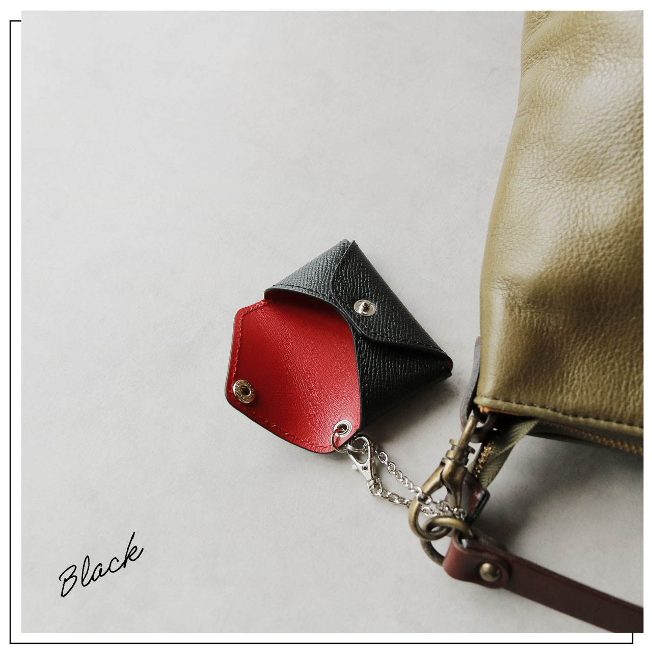 Jamale（ジャマレ） バッグチャーム 革 レザー 日本製 バイカラー