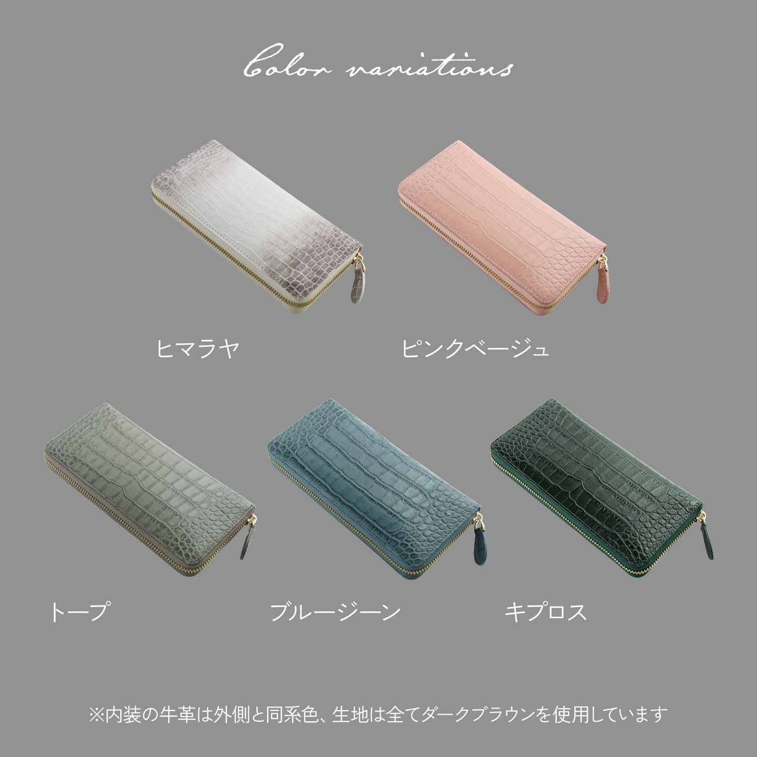 【未使用】RODANIA 折り財布　クロコ型押し　ラウンドジップ　ミニ　ヒマラヤ RODANIA（ロダニア） ラウンドファスナー長財布 メンズ 牛革