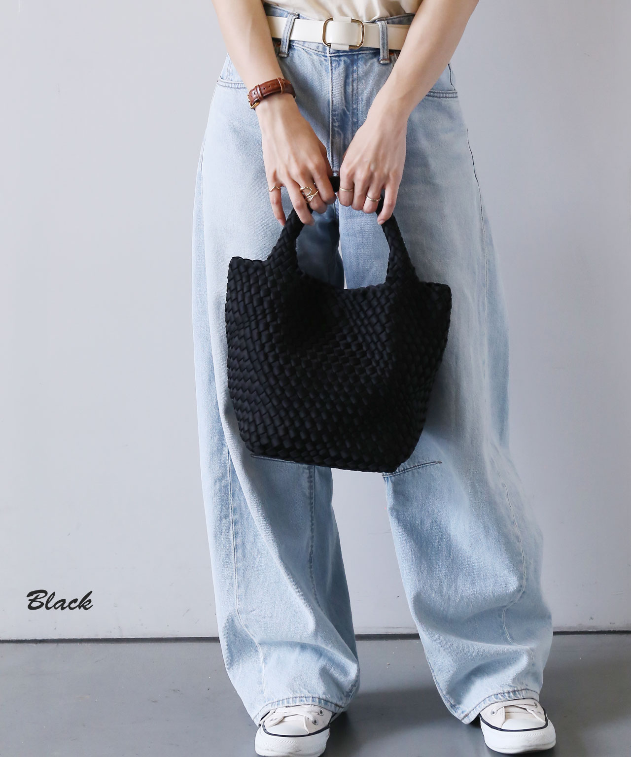 mieno ネオプレン メッシュ 2way トートバッグ ブラック