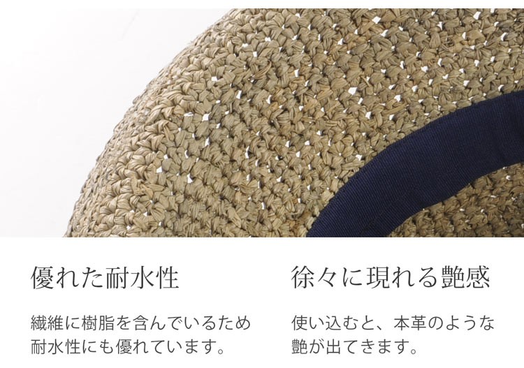 ラフィア 帽子 中折れ レディース