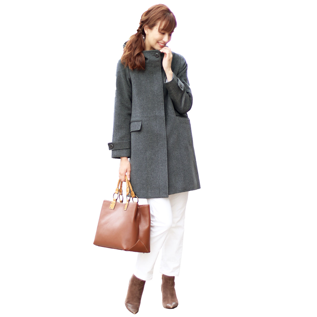 Filomo カシミヤ 混 ロング コート ダブルフェイス フォックス