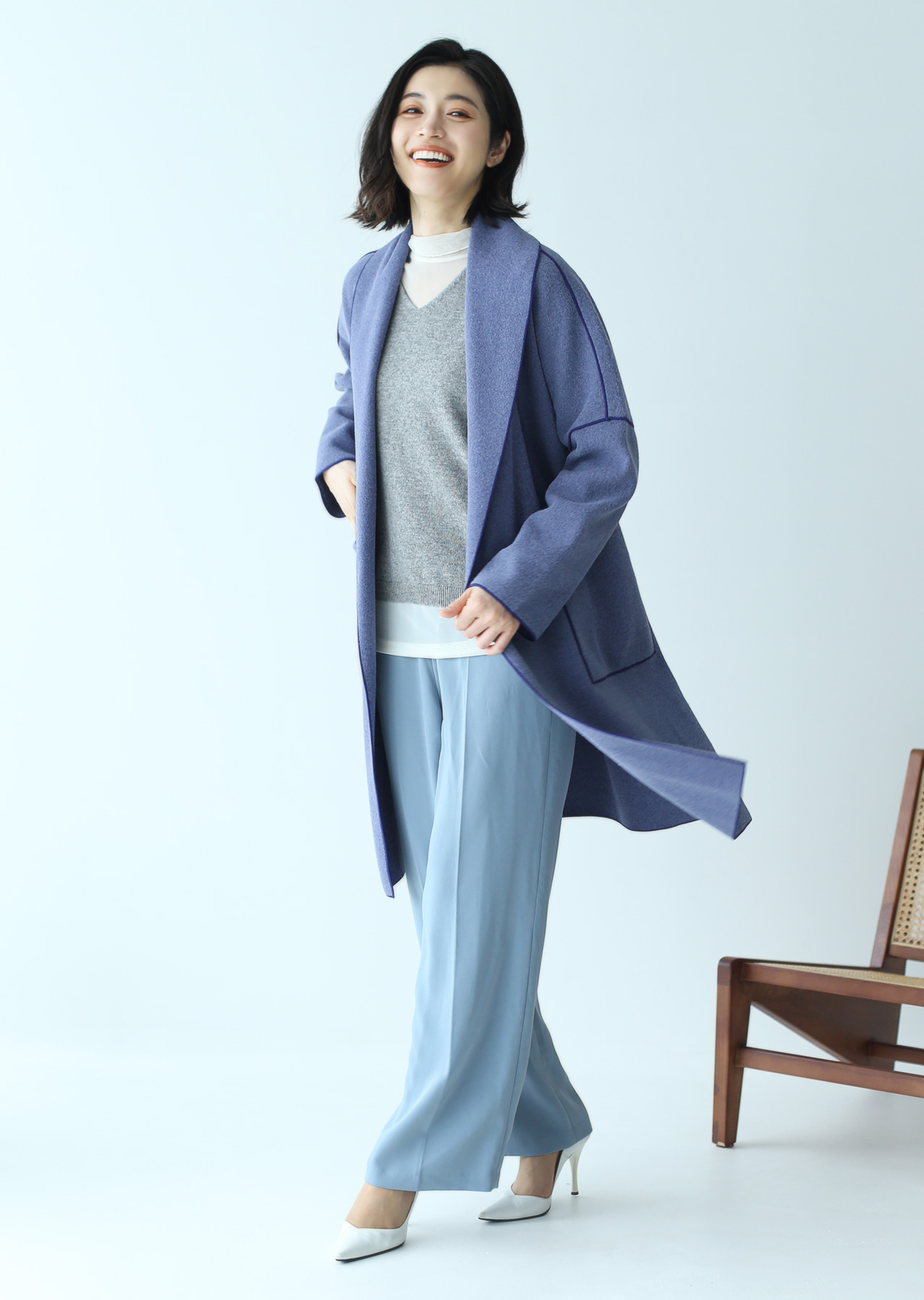 sankyo shokai（三京商会） ラップ コート ストレッチ 素材 ベルト