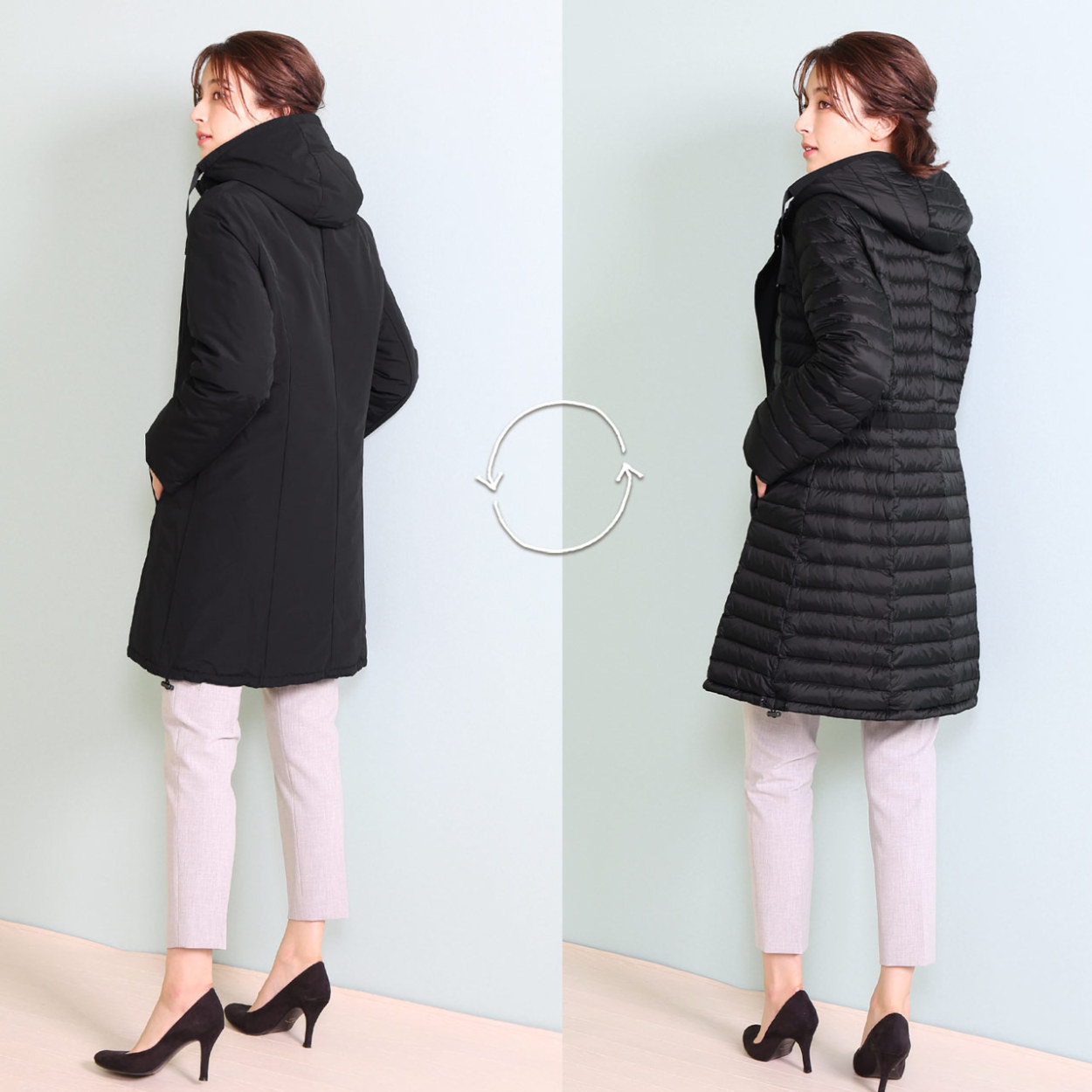 Filomo（フィローモ） ダウンコート レディース ロング丈 リバーシブル