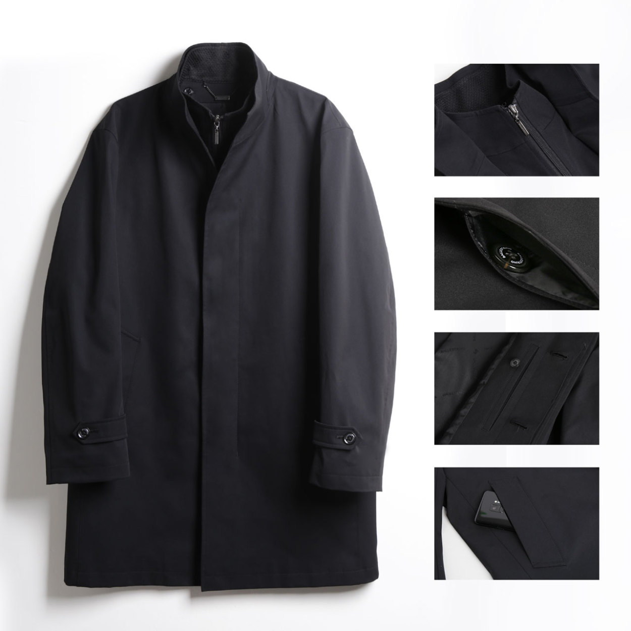 HALEINE（アレンヌ） コート スタンドカラー メンズ ビジネス 撥水