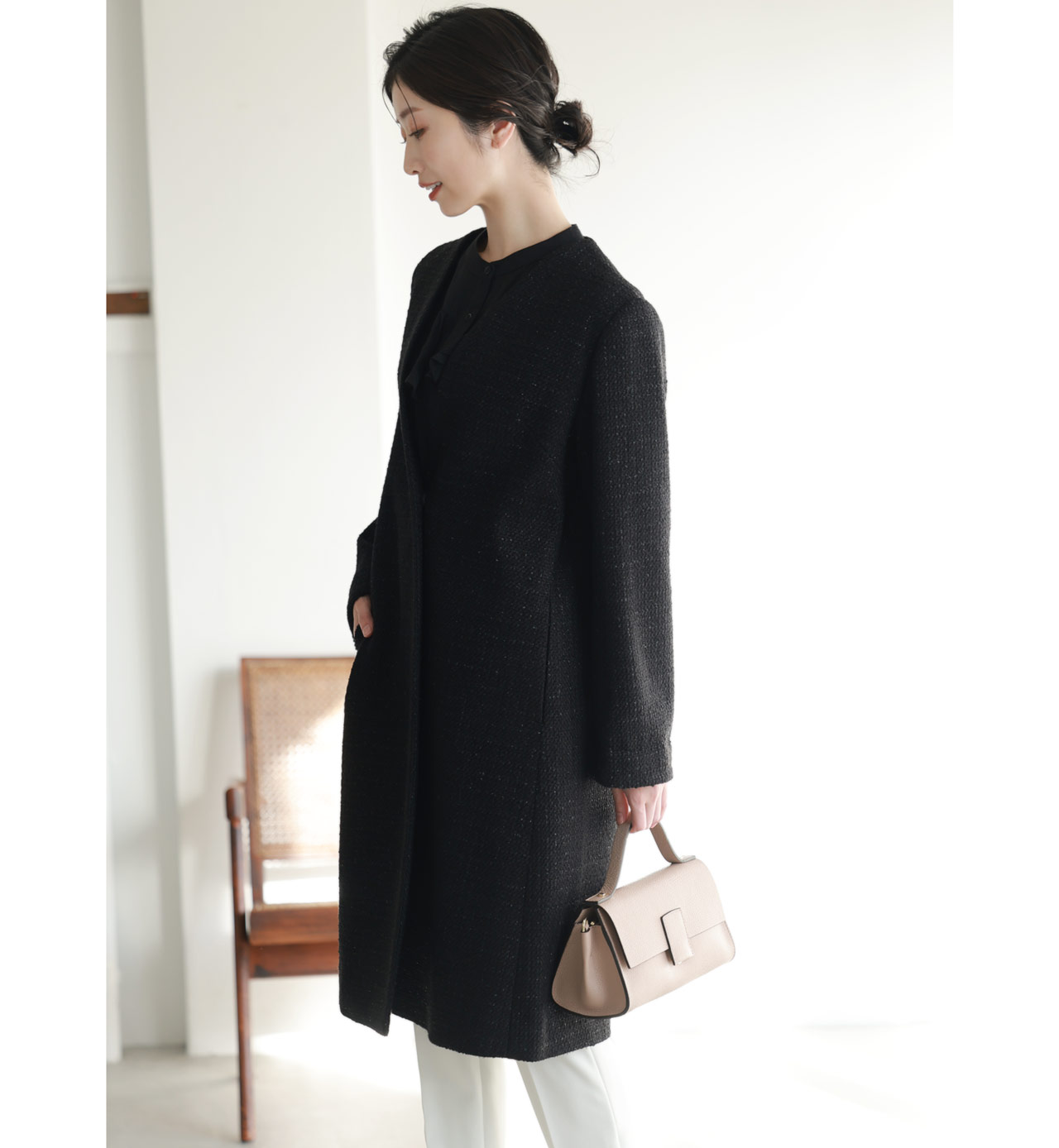 sankyo shokai（三京商会） ノーカラー コート レディース アウター