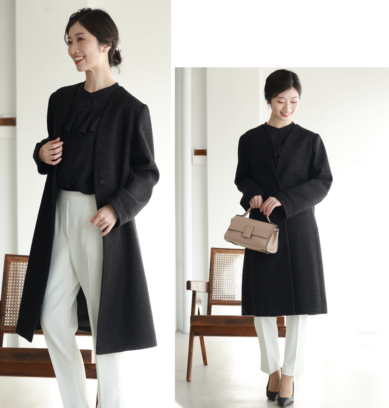 sankyo shokai（三京商会） ノーカラー コート レディース アウター