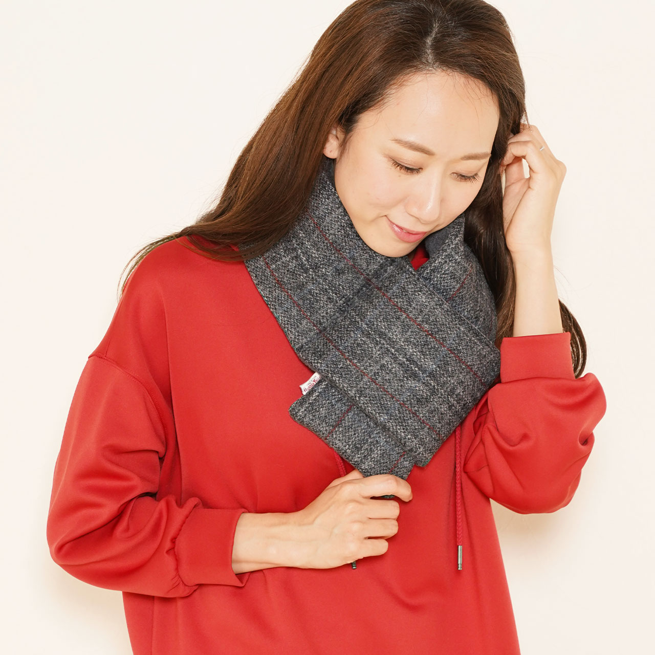 10%offクーポン]フリース マフラー ハリスツイード レディース 日本製