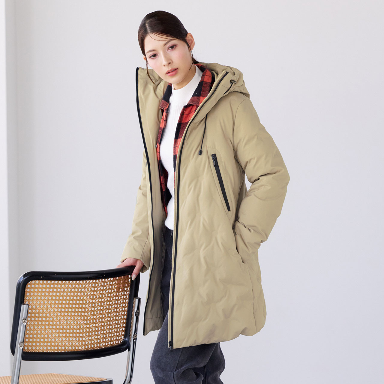 Filomo（フィローモ） ダウンコート フード付き シームレス ダウン80