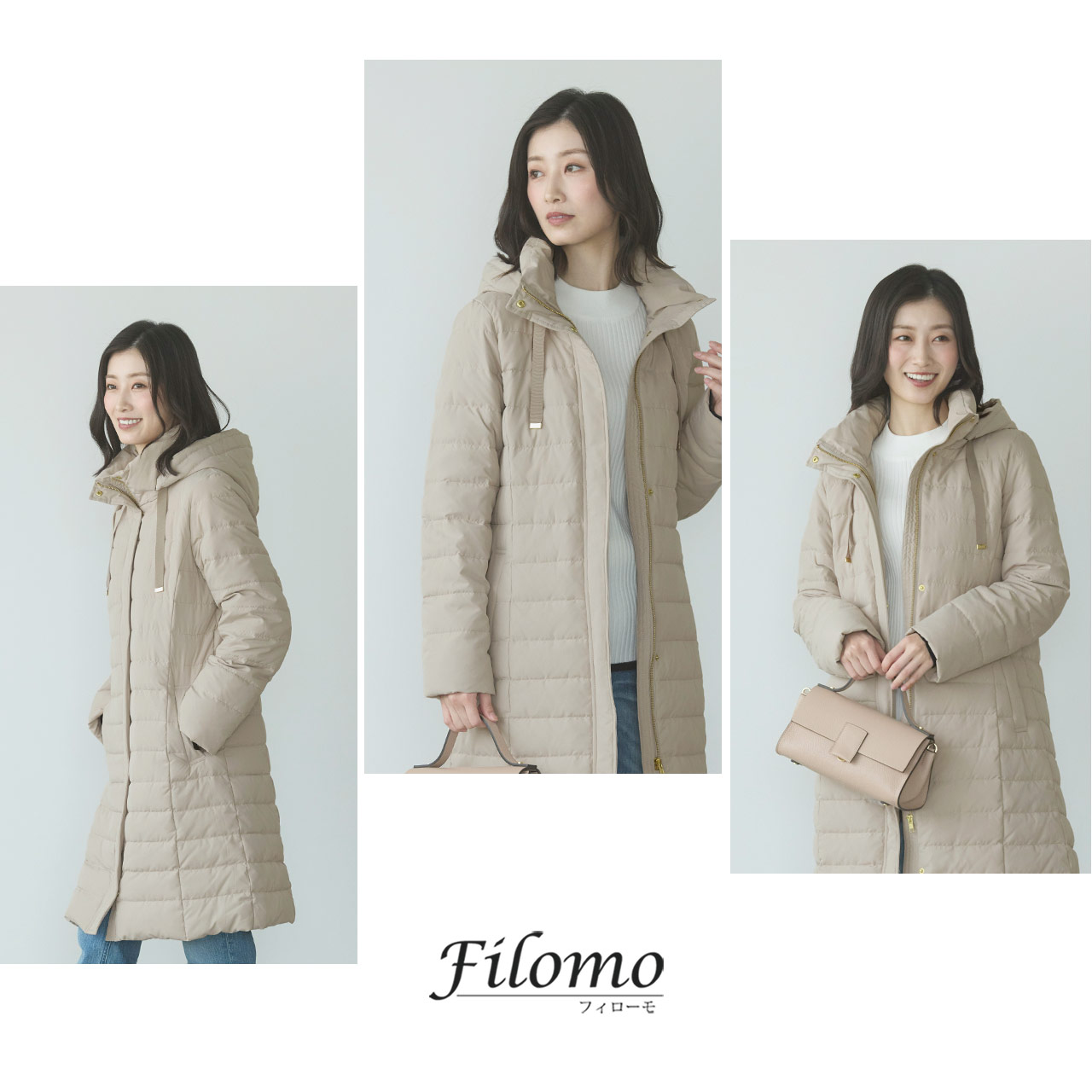 Filomo（フィローモ） ダウンコート レディース フード付き ロング丈