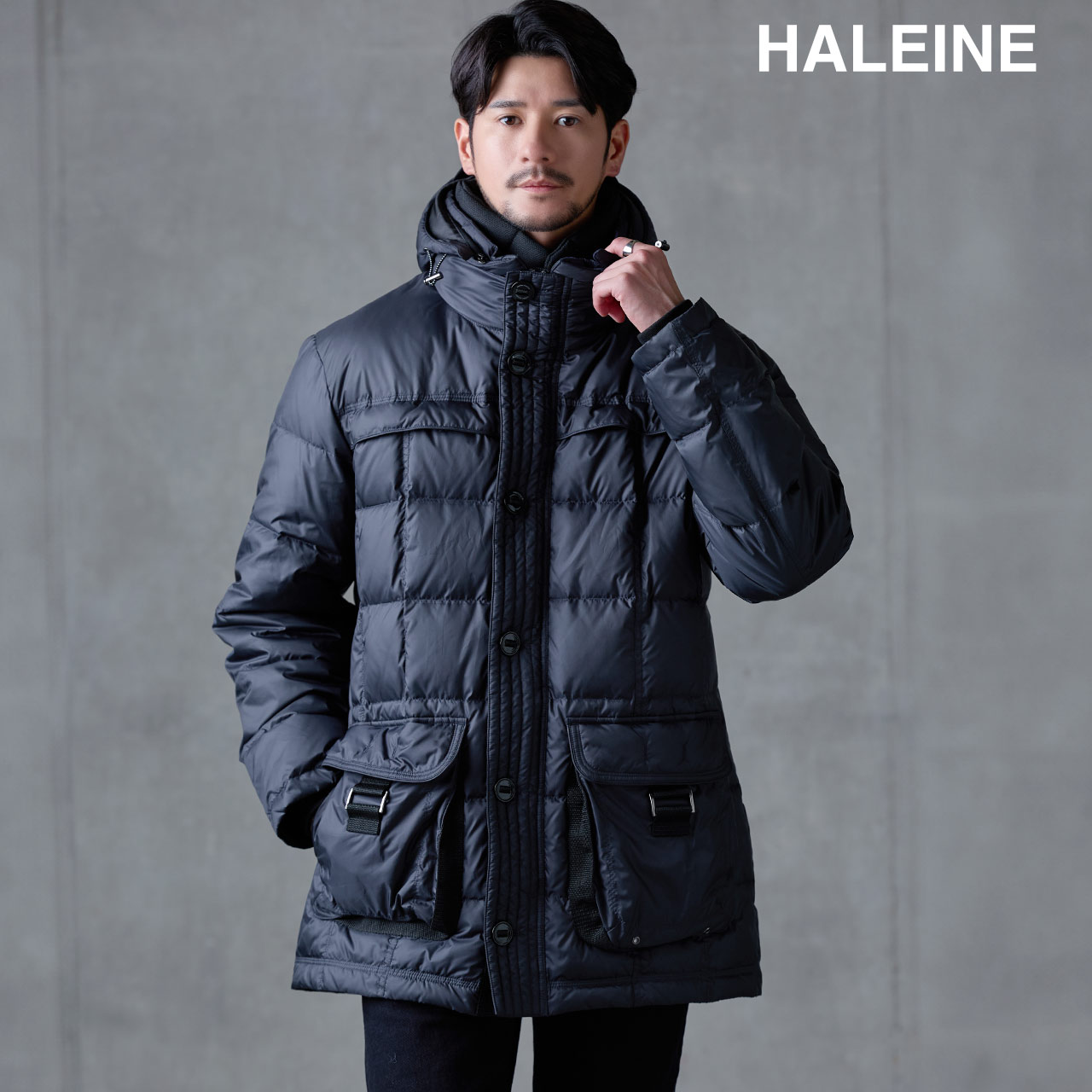 ダウンジャケット メンズ 防風 撥水 保温 高密度タフタ ブランド アレンヌ HALEINE アウター(08000289r) HALEINE（アレンヌ） [10%offクーポン]ダウンジャケット メンズ 防風