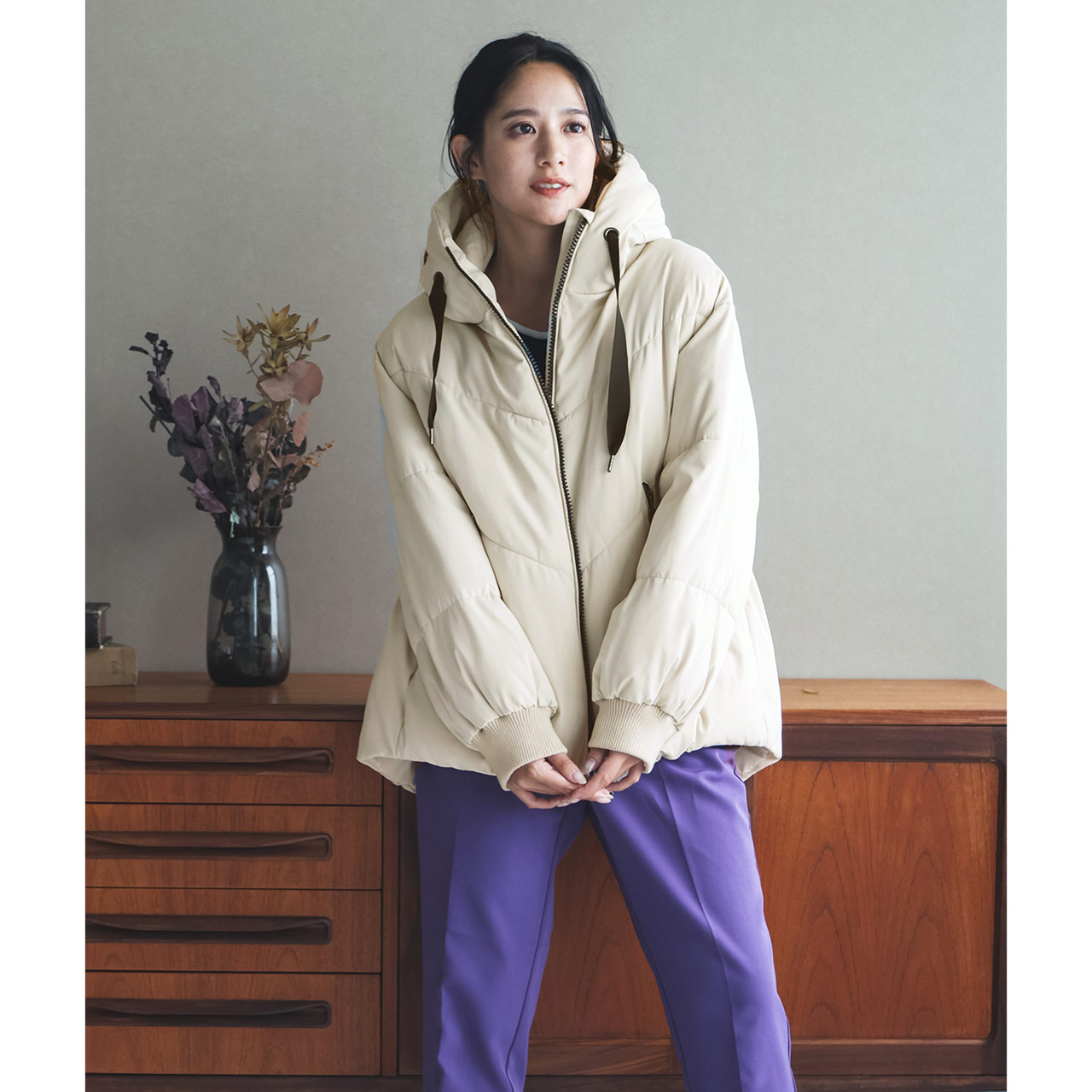 ✨極美品 エムエイチエル パテッドコットンナイロンジャケット ドローコード 中綿 ✨極美品 エムエイチエル パテッドコットンナイロンジャケット ドロー