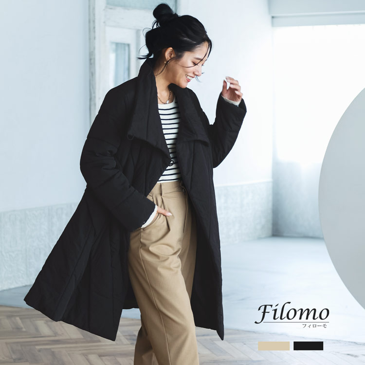 中綿 コート レディース スタンドカラー アウター 中綿ジャケット ブランド Filomo ゆったり オーバーサイズ ナイロン (08000297r)