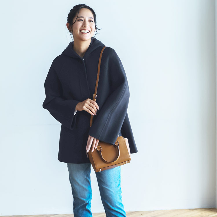 Filomo フード付き コート カシミヤ 一枚仕立て フレア アウター