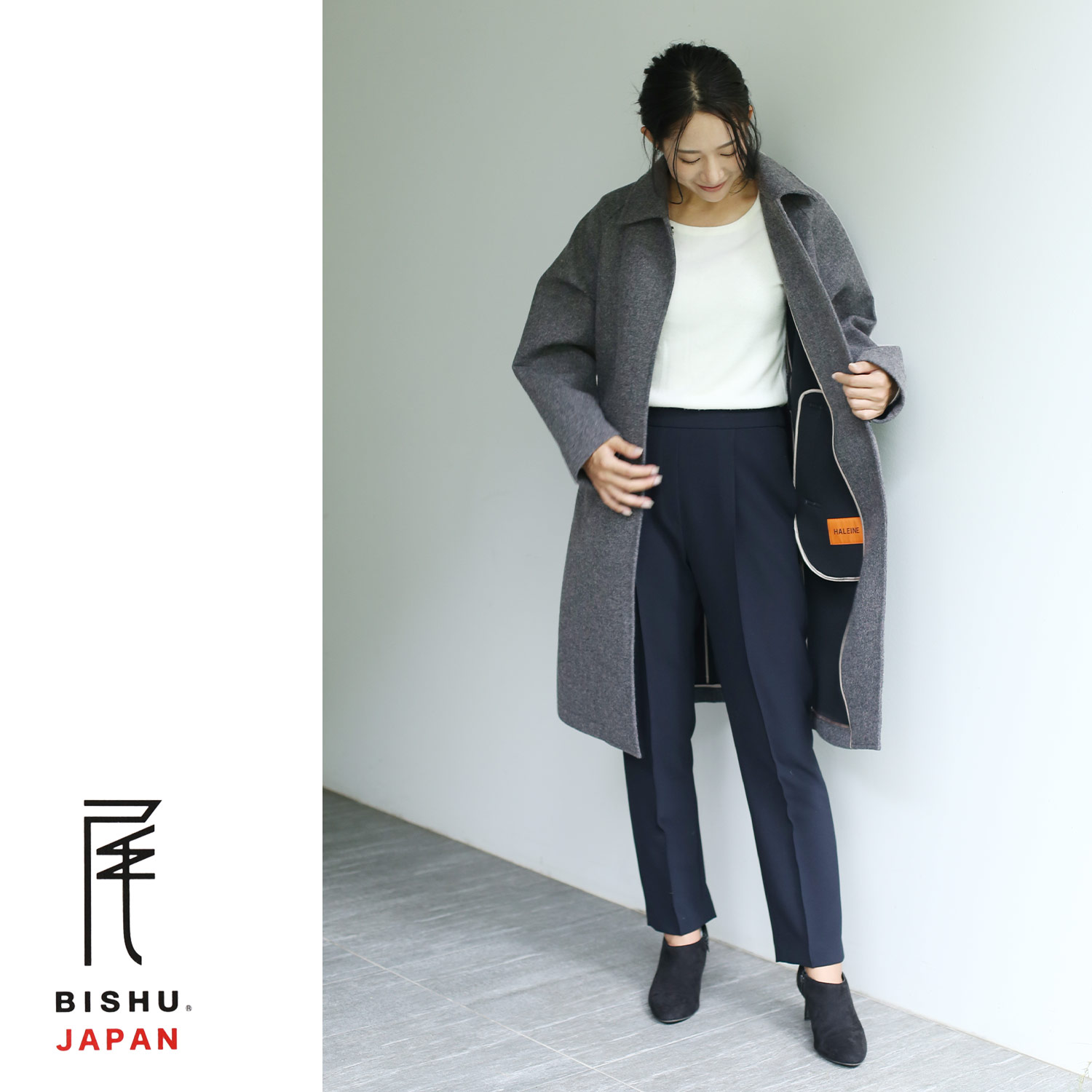 さくらLOHEN ハイカウントウールバイカラージレ新品 パイピング配色フラットカラーウール混コート – LILA & CITTA
